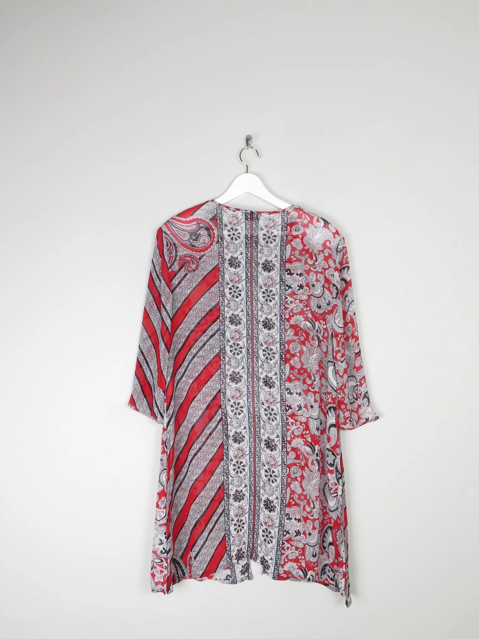 Women's Vintage Red & Black Printed Tunic M
