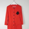 Women’s Vintage Red Jersey 1980s Long Jacket M