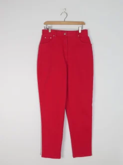 Women's Vintage Red Jinglers Mom Jeans 31" W