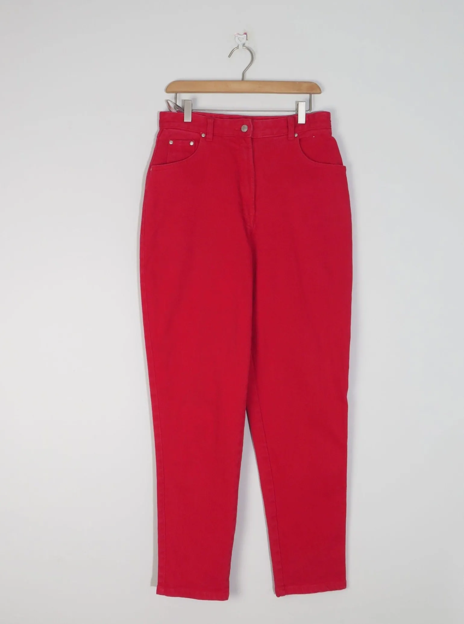 Women's Vintage Red Jinglers Mom Jeans 31" W
