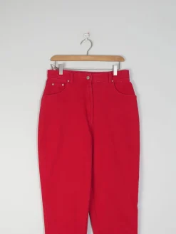 Women's Vintage Red Jinglers Mom Jeans 31