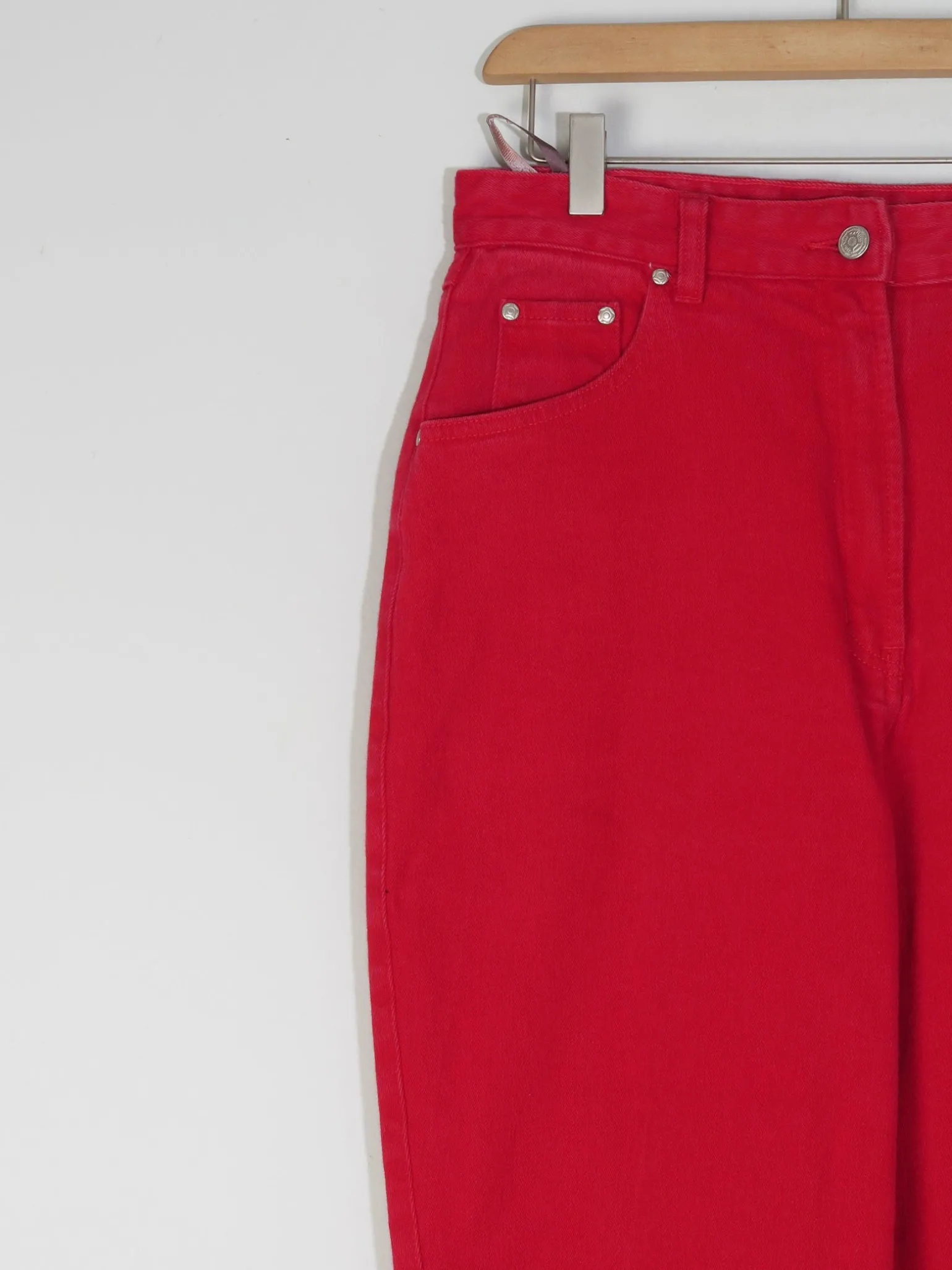 Women's Vintage Red Jinglers Mom Jeans 31" W
