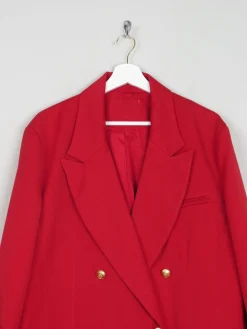 Women's Vintage Red Oversized Long Blazer L/XL