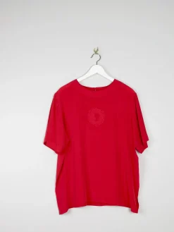Women’s Vintage Red Silk Tshirt Blouse L