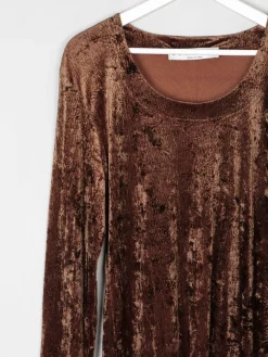 Women’s Vintage Rust Velvet Tunic Top M