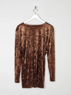Women’s Vintage Rust Velvet Tunic Top M