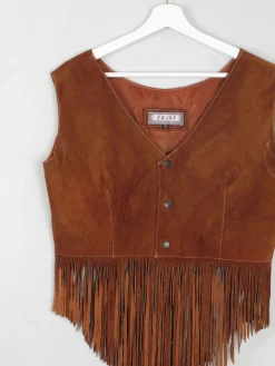 Womens Vintage Rust Waistcoat M/L
