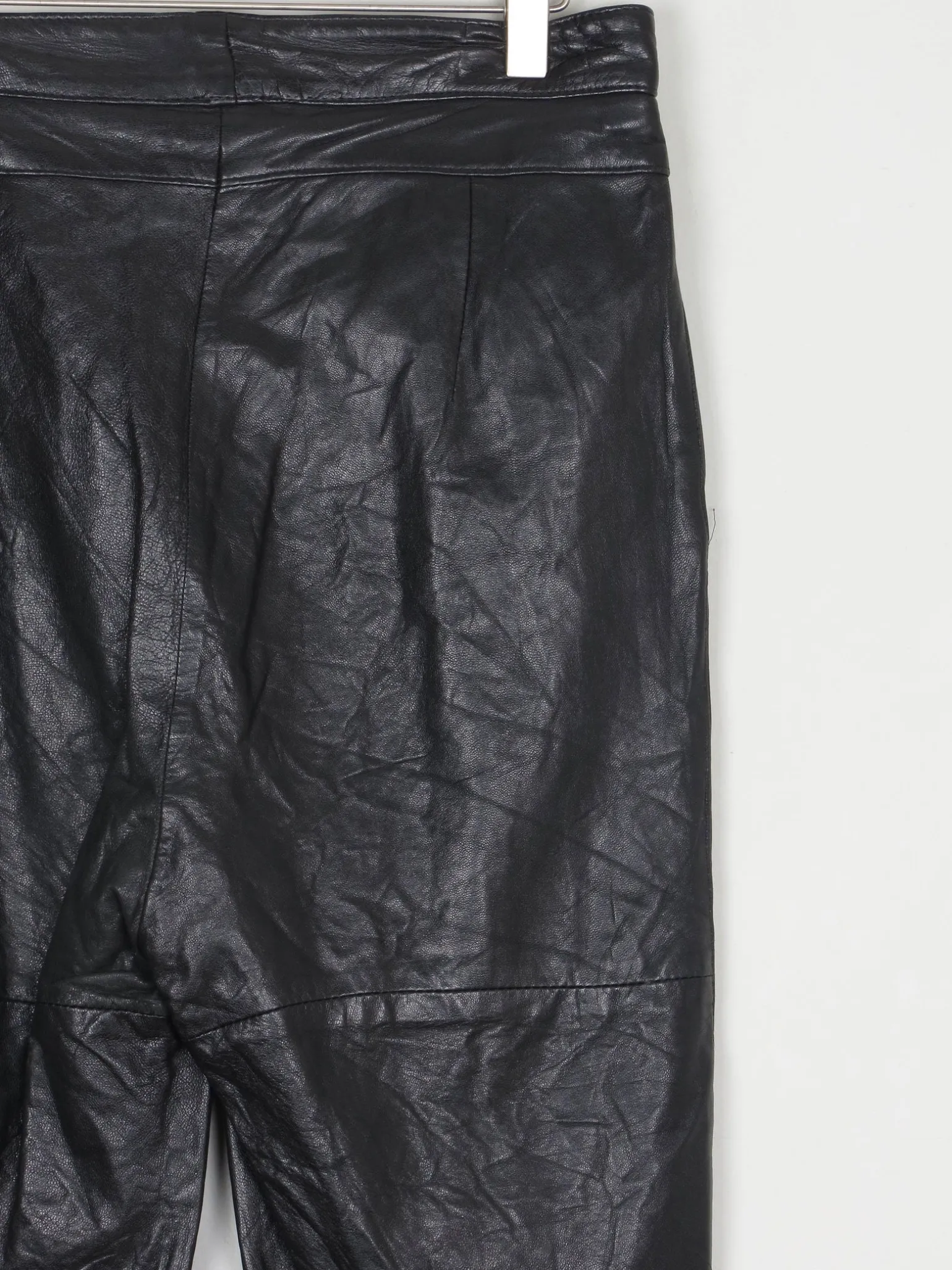 Women's Vintage 1980s Black Leather Trousers S