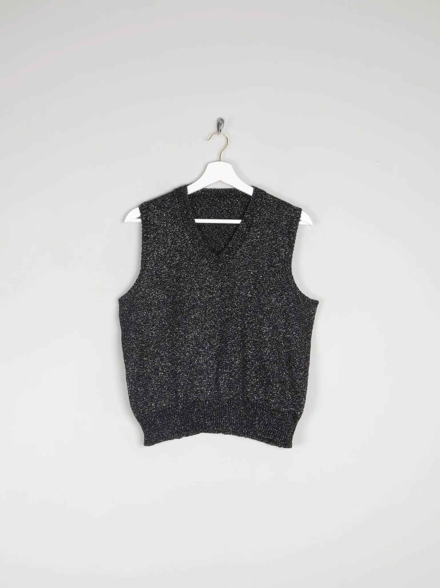 Women’s Vintage 1970s Black Lurex Tank Top S/M