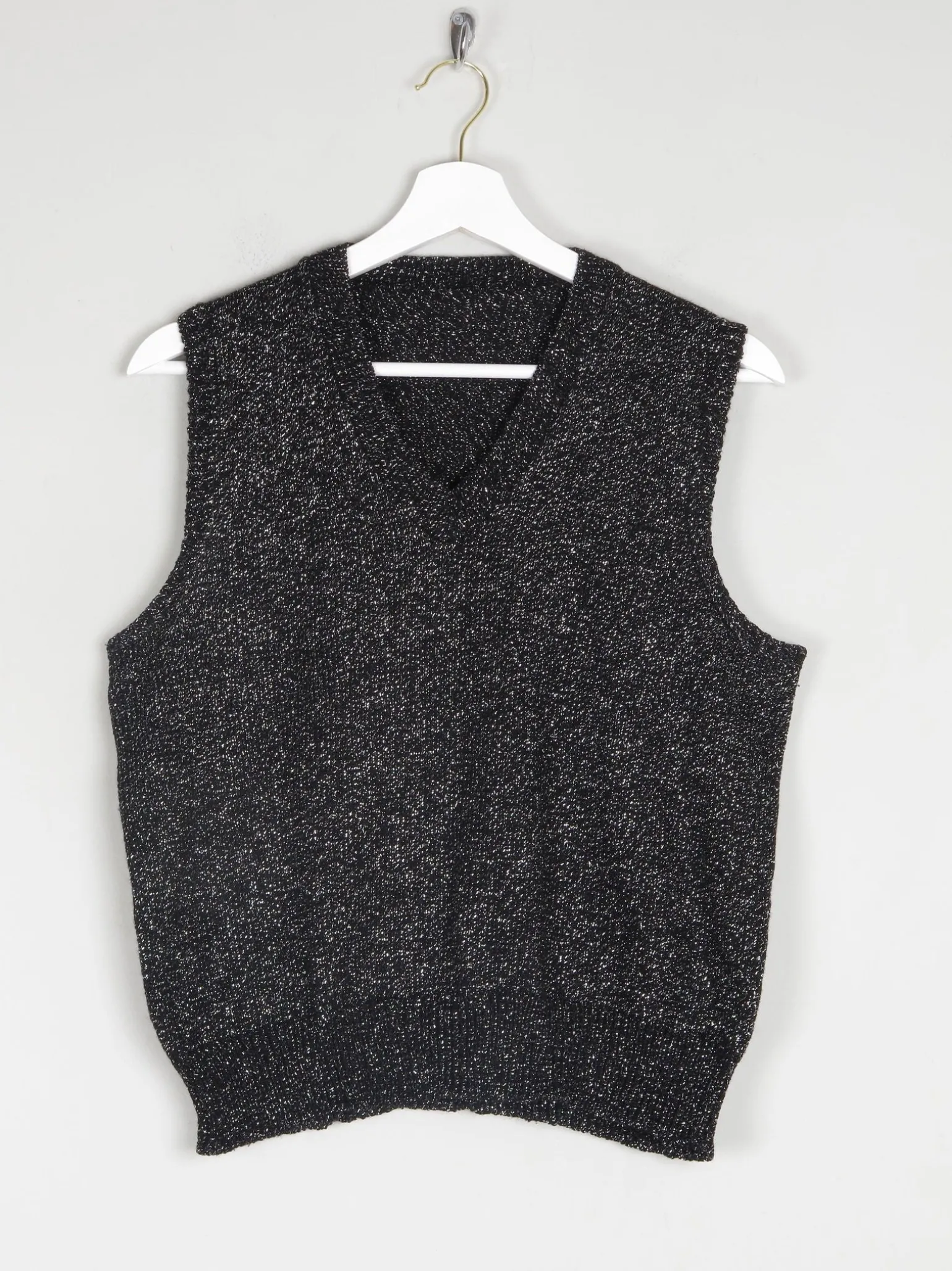 Women’s Vintage 1970s Black Lurex Tank Top S/M