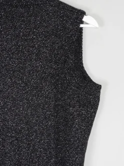 Women’s Vintage 1970s Black Lurex Tank Top S/M