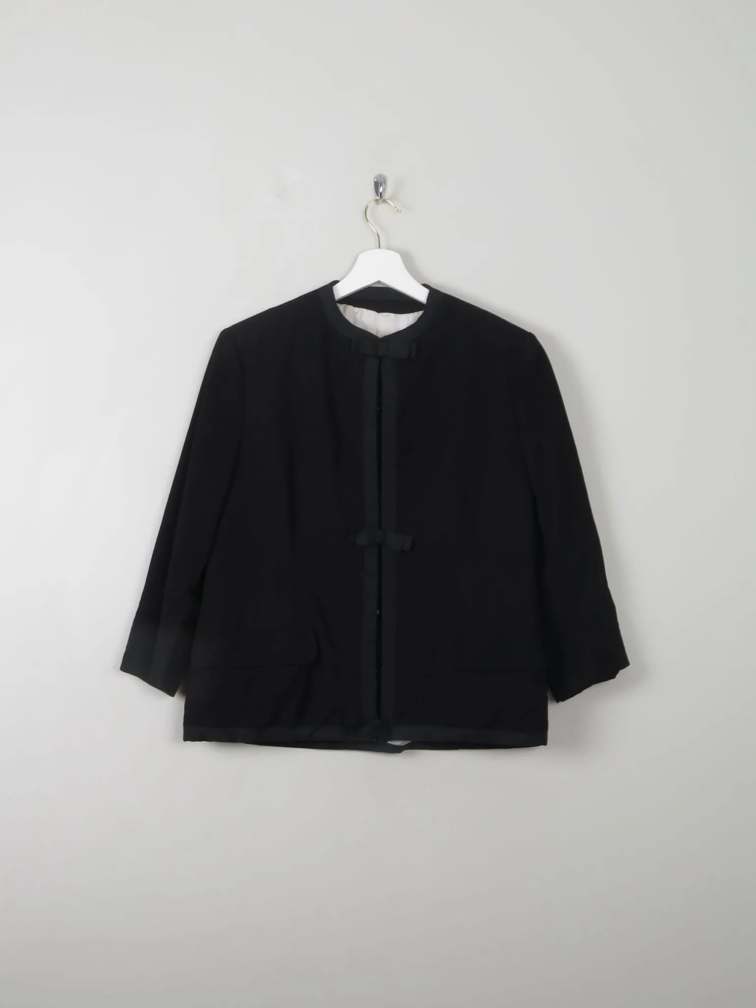 Women’s Vintage 1950s Black Wool Jacket S