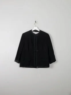 Women’s Vintage 1950s Black Wool Jacket S