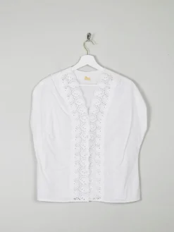 Women's Vintage 1950s Blouse With Lace Panel M
