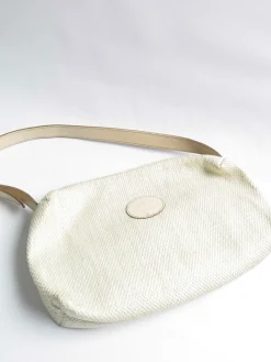 Women's Vintage 1990s Cream Straw Shoulder Bag