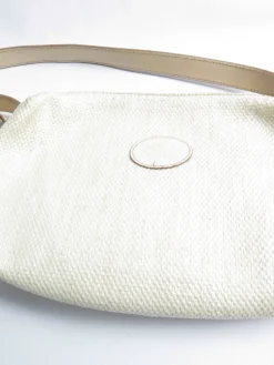 Women's Vintage 1990s Cream Straw Shoulder Bag