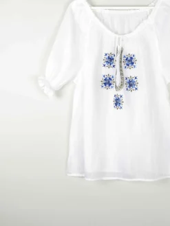 Women’s Vintage 1970s Folk Embroidered Blouse M/L