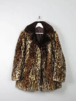 Women's Vintage Shearling Leopard  Print Jacket M