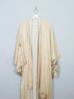 Women's Vintage Silk Hand Printed Kimono S/M