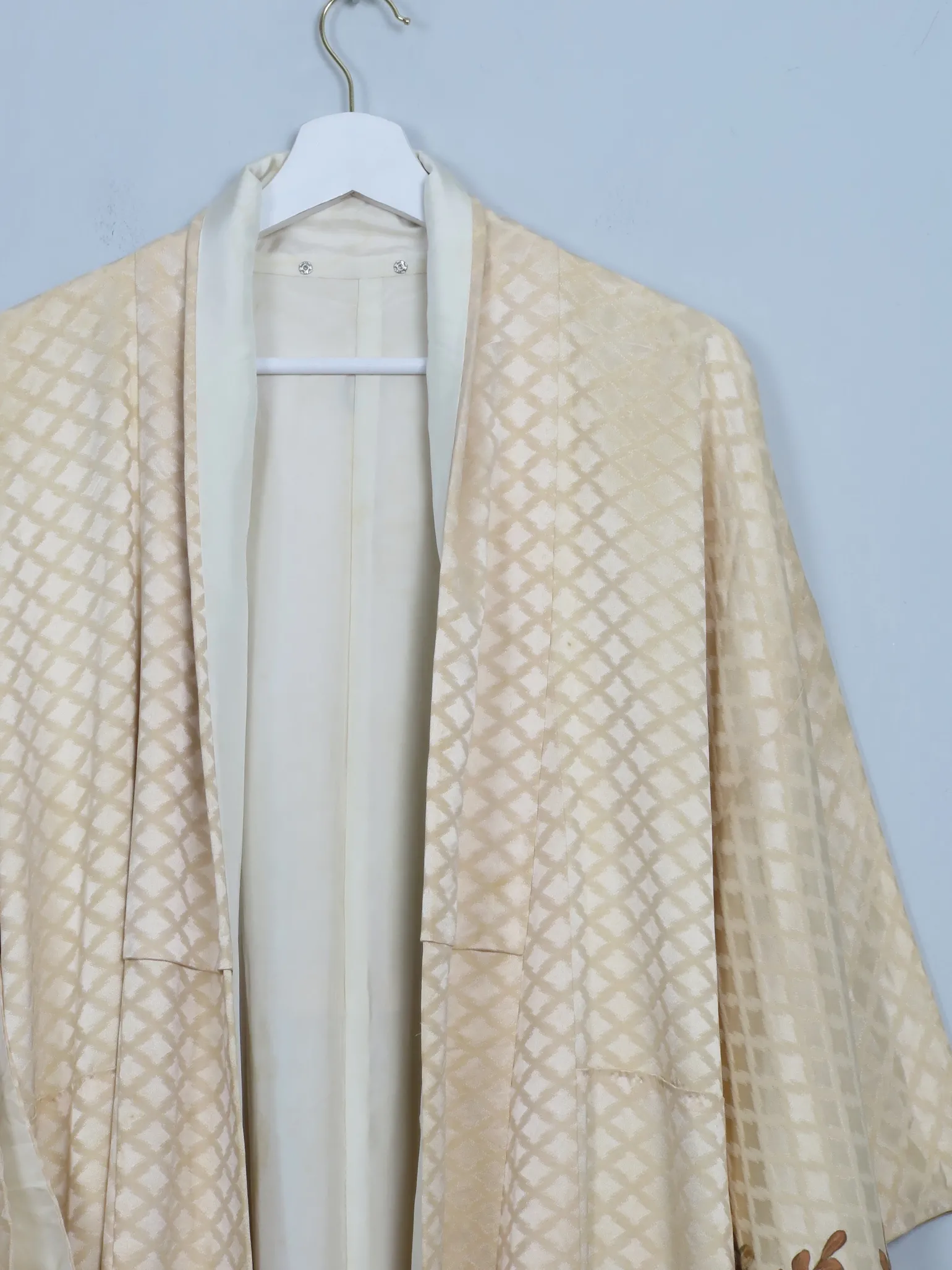 Women's Vintage Silk Hand Printed Kimono S/M