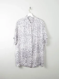 Women's Vintage Silk Leopard Print Top L/XL