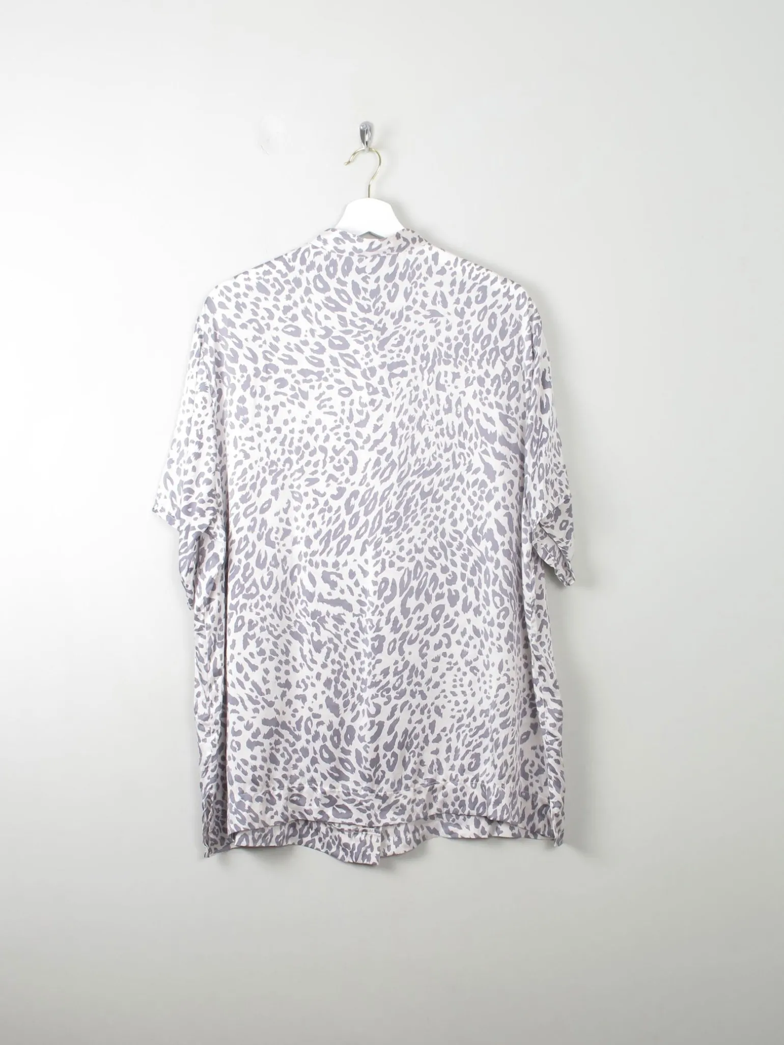 Women's Vintage Silk Leopard Print Top L/XL
