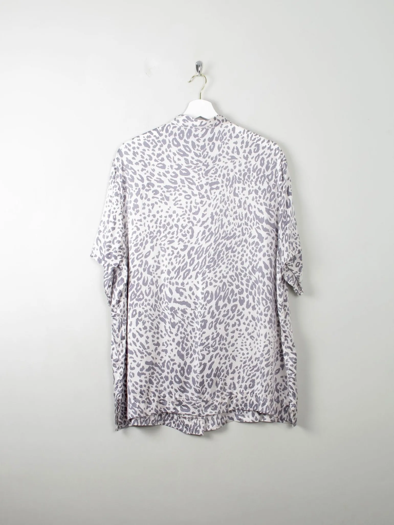 Women's Vintage Silk Leopard Print Top L/XL