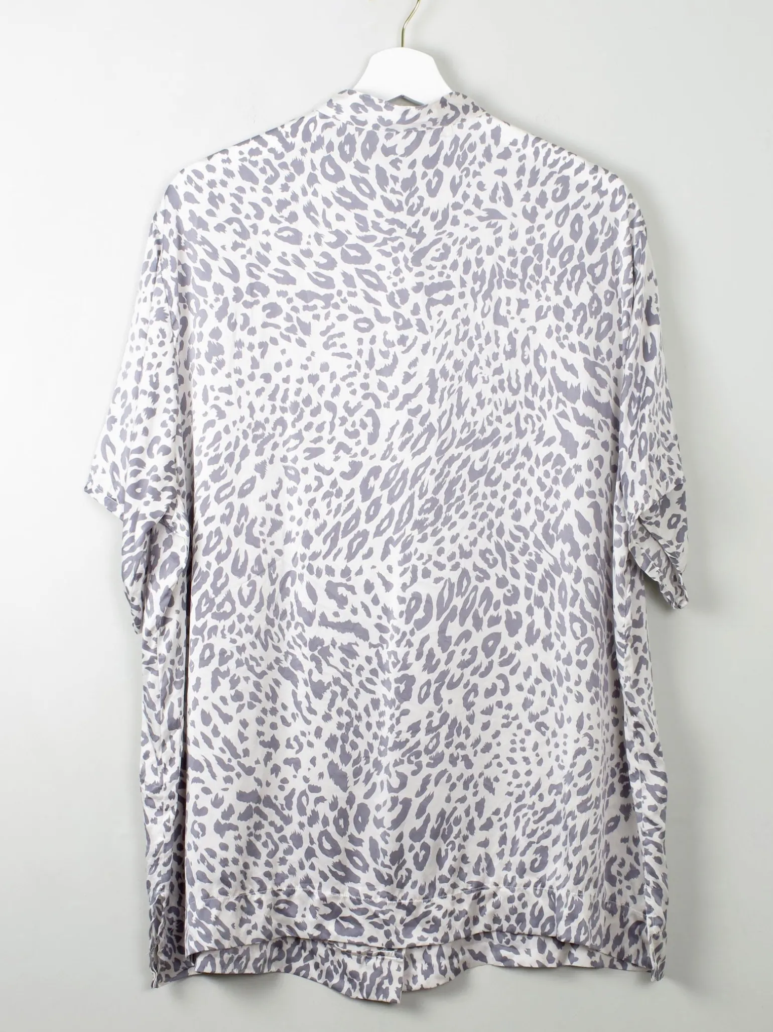 Women's Vintage Silk Leopard Print Top L/XL