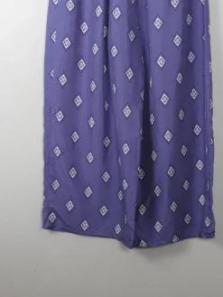 Women's Vintage Silk Printed Culottes Trousers S