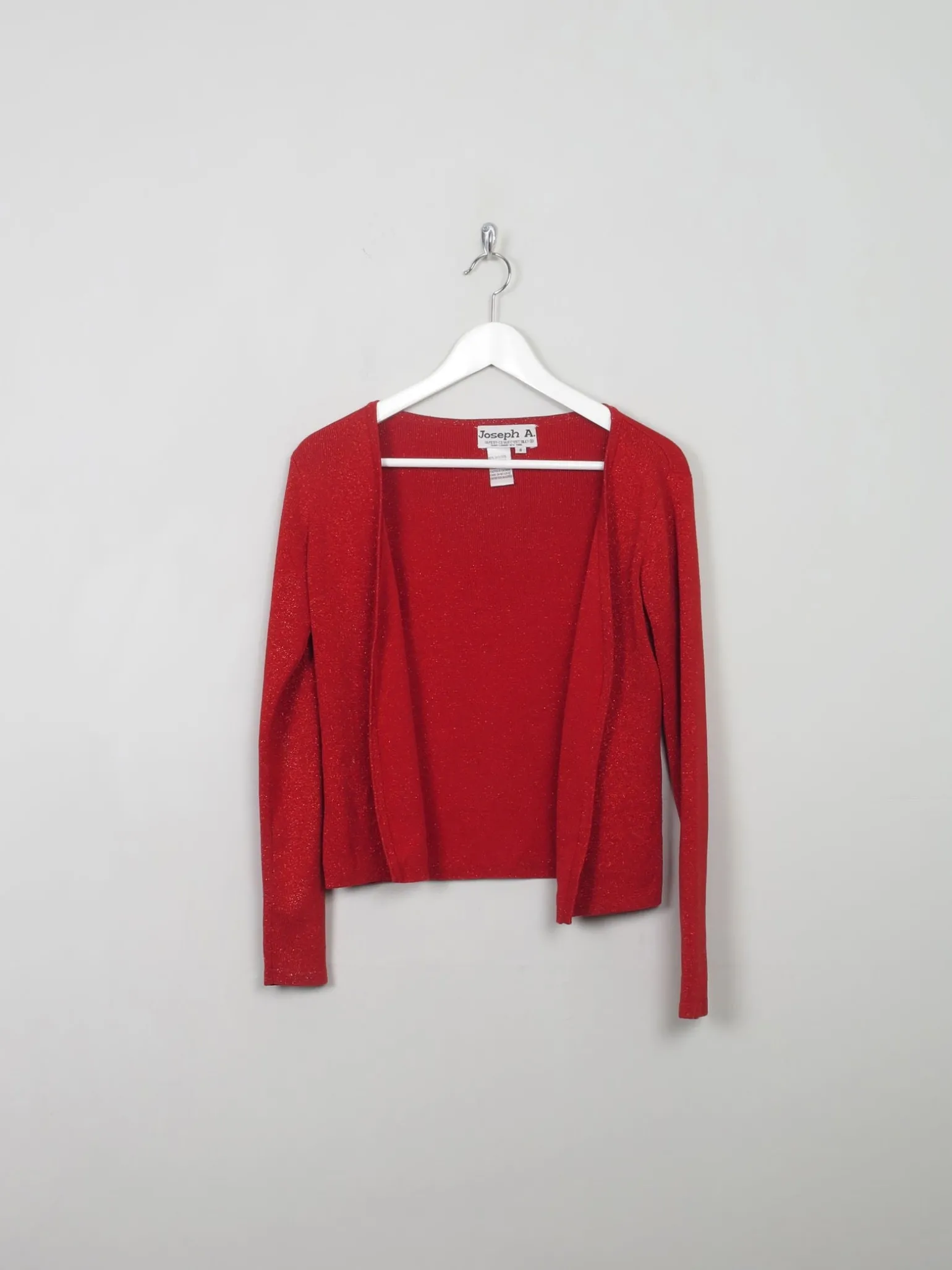 Women's Vintage Silk Red Lurex Knit Cardigan S