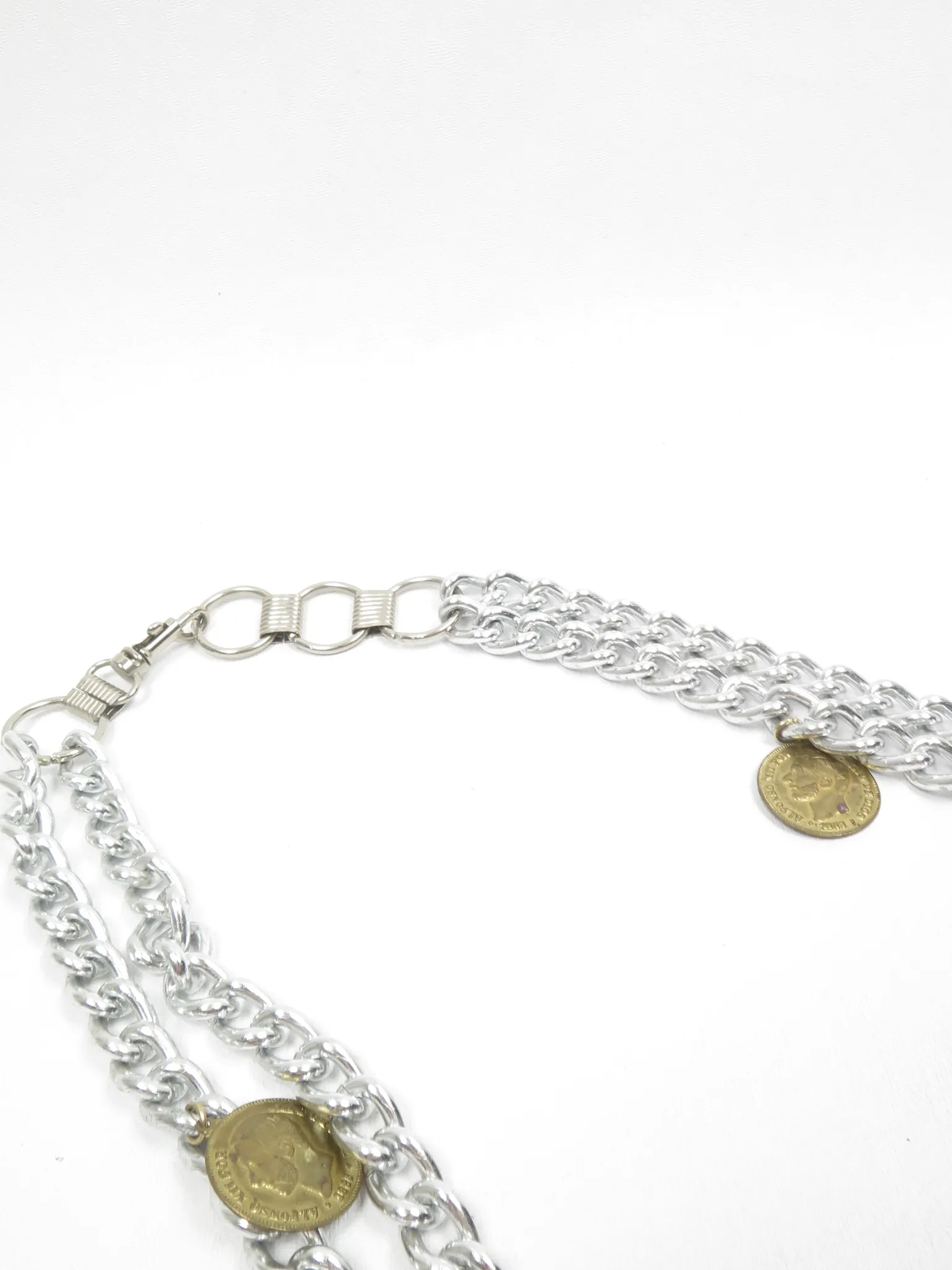 Women's Vintage Silver & Gold Coin Belt S/M
