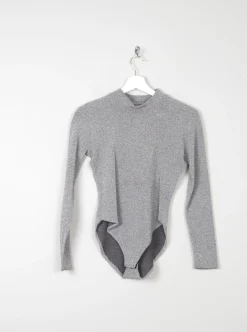 Women’s Vintage Silver Leotard Body Suit S/M