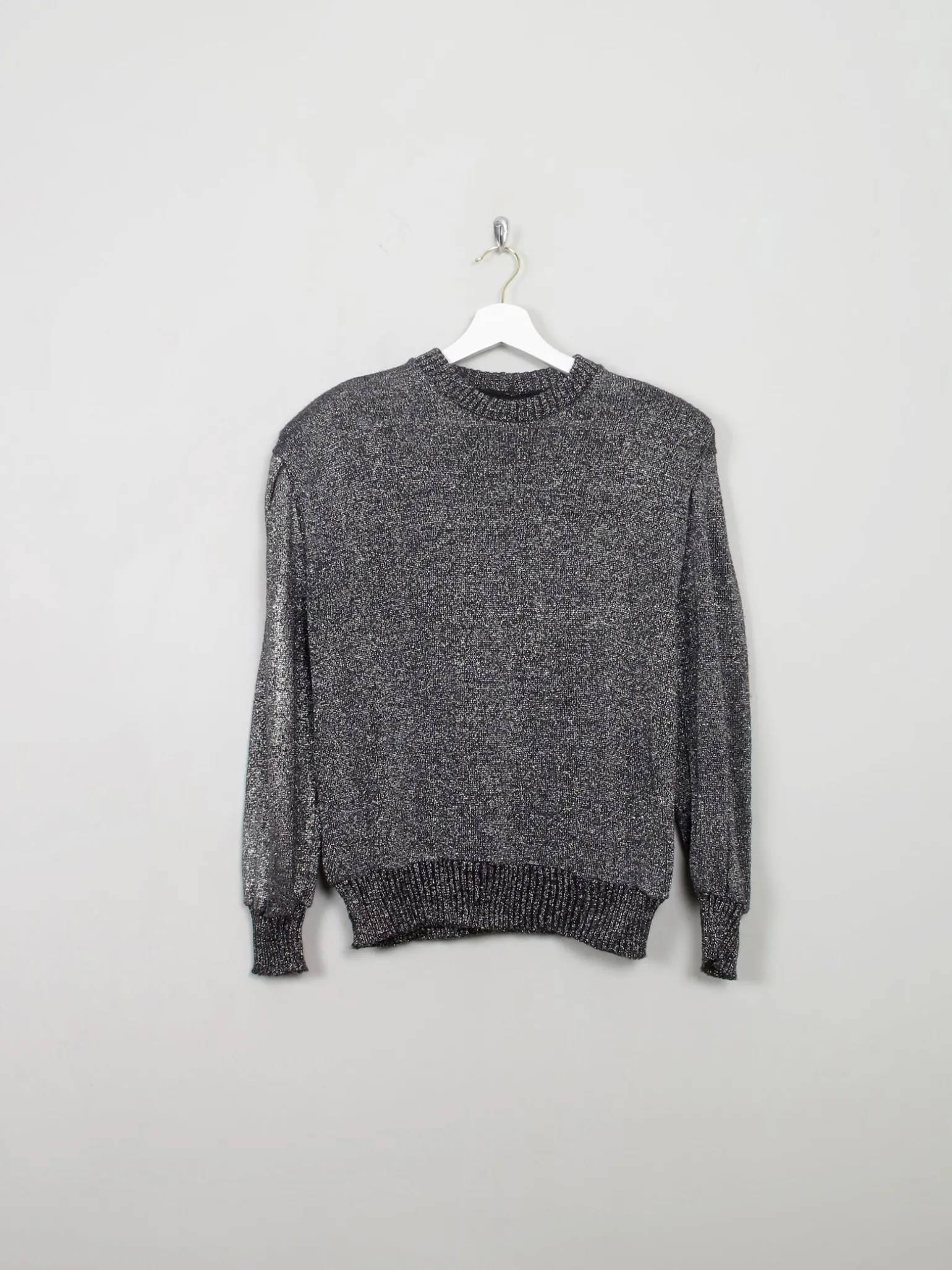 Women's Vintage Silver Lurex Jumper S/M