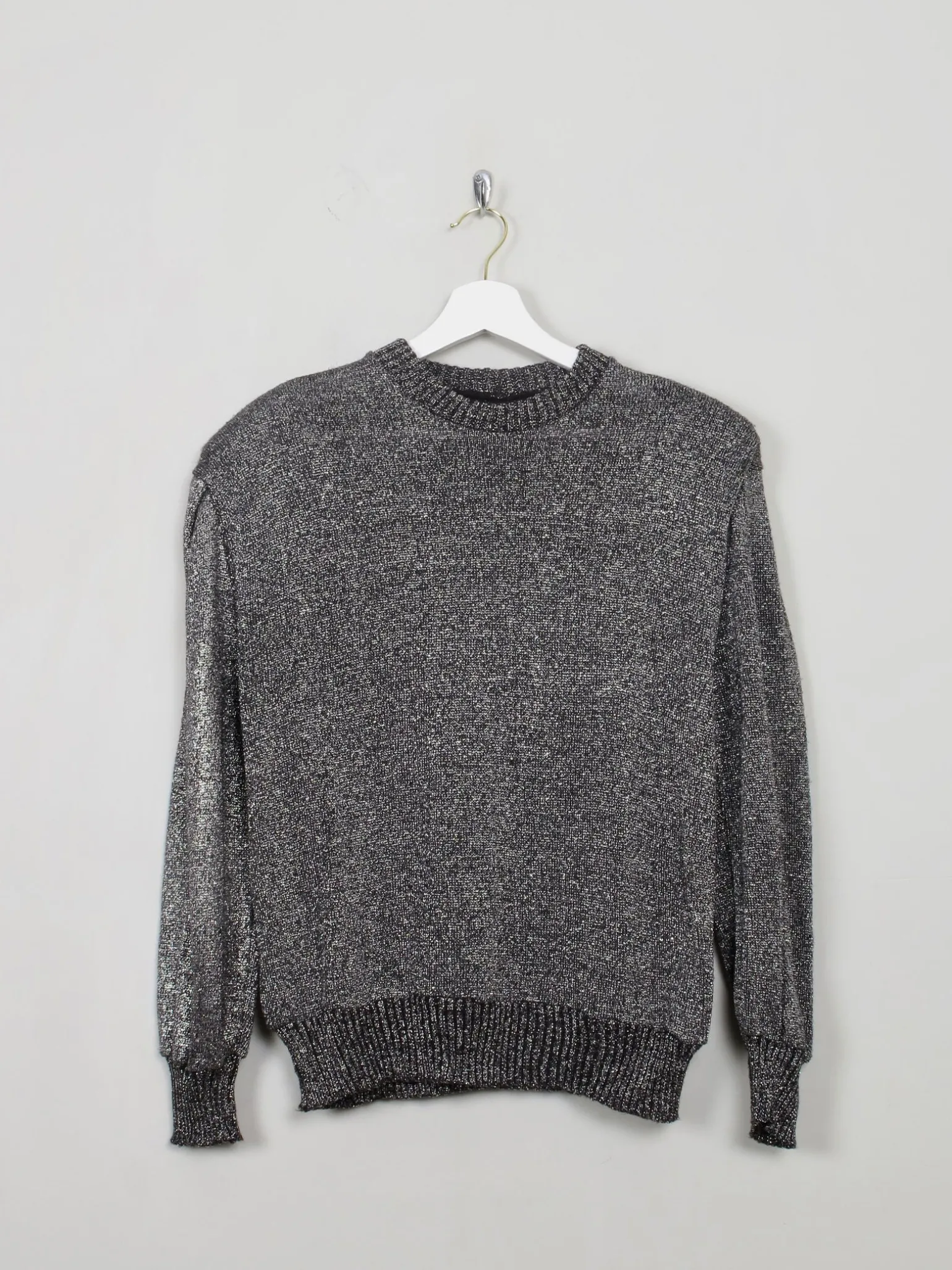 Women's Vintage Silver Lurex Jumper S/M