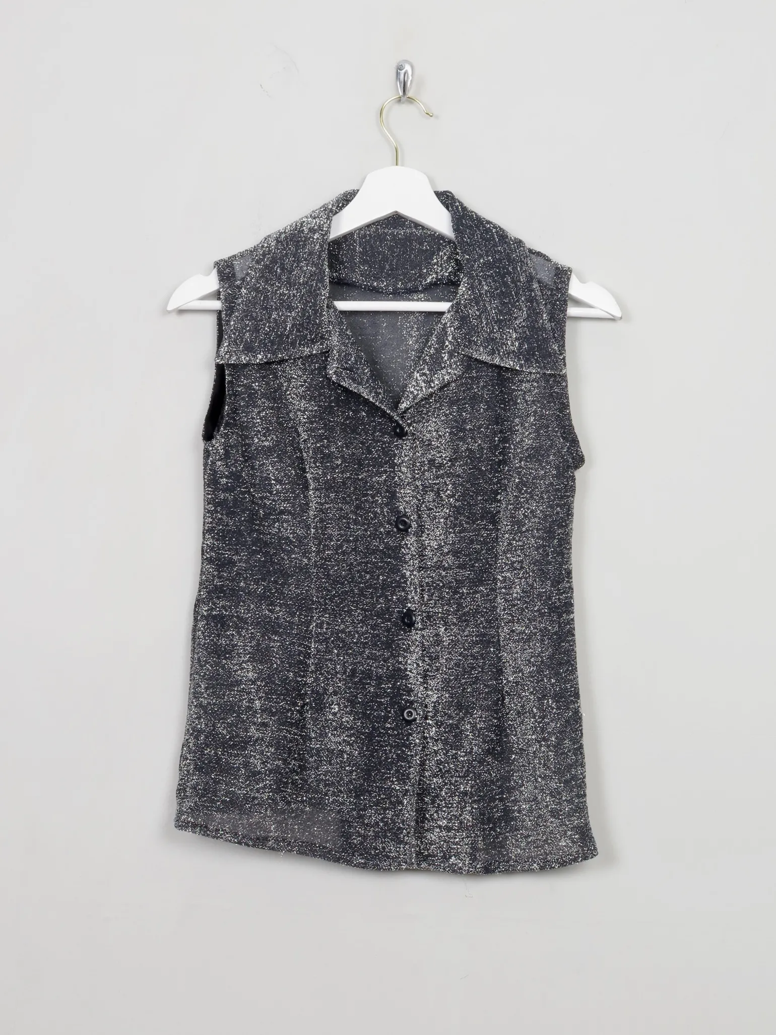 Women's Vintage Silver 70s Top S