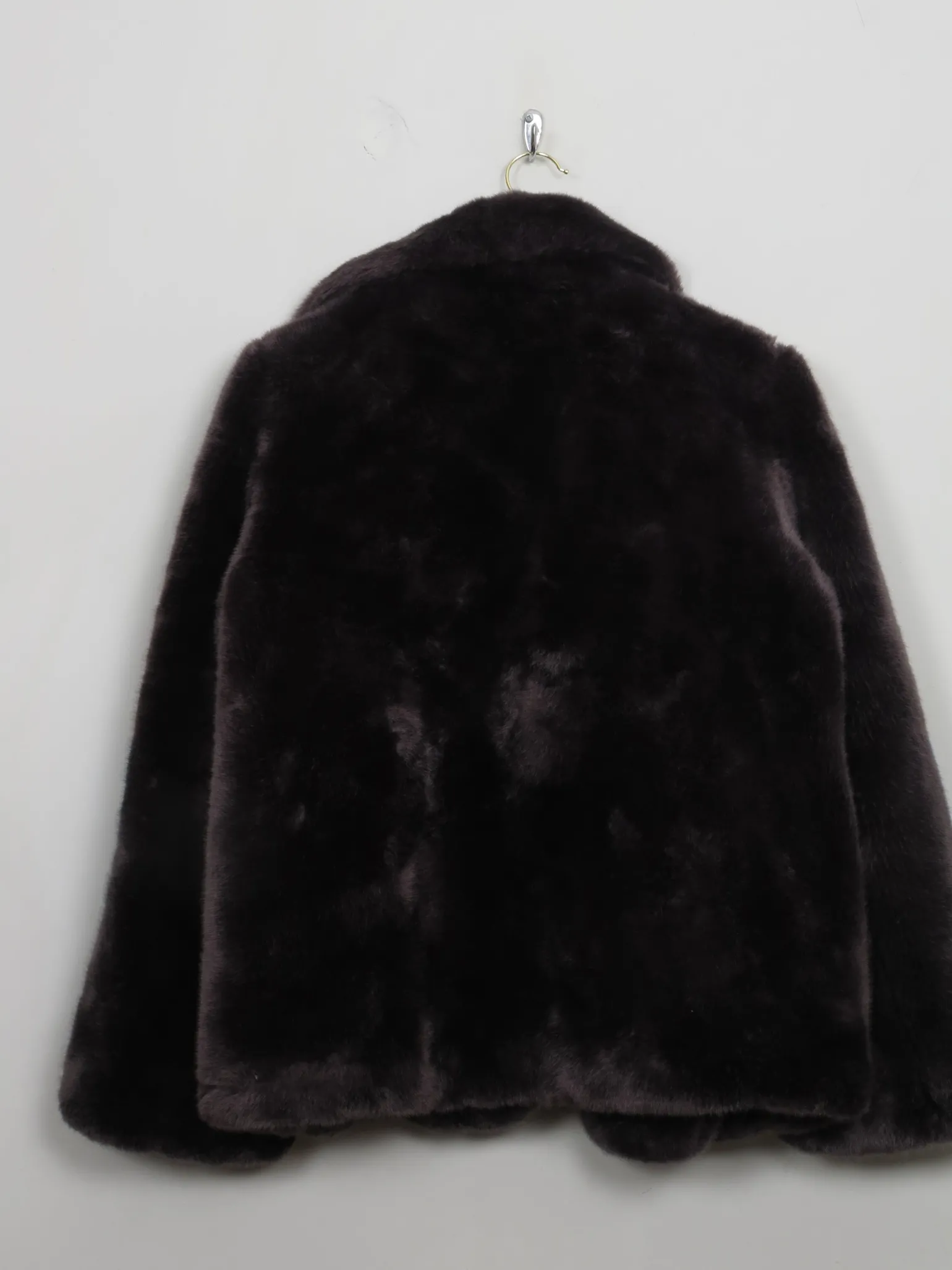Women's Vintage Style Faux Fur Mauve Grey M