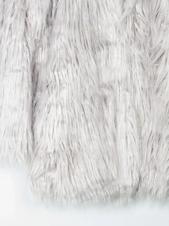 Women's Vintage Style Grey Fluffy Long Lanshifel Jacket M