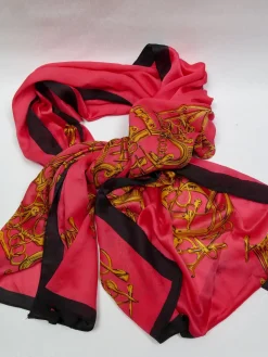 Women's Vintage Style Large Printed Silk Scarf Wrap