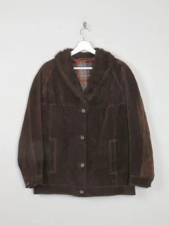 Women's Vintage Suede Jacket Brown 1960s S/M