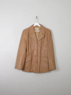Women's Vintage Tan Leather Jacket L