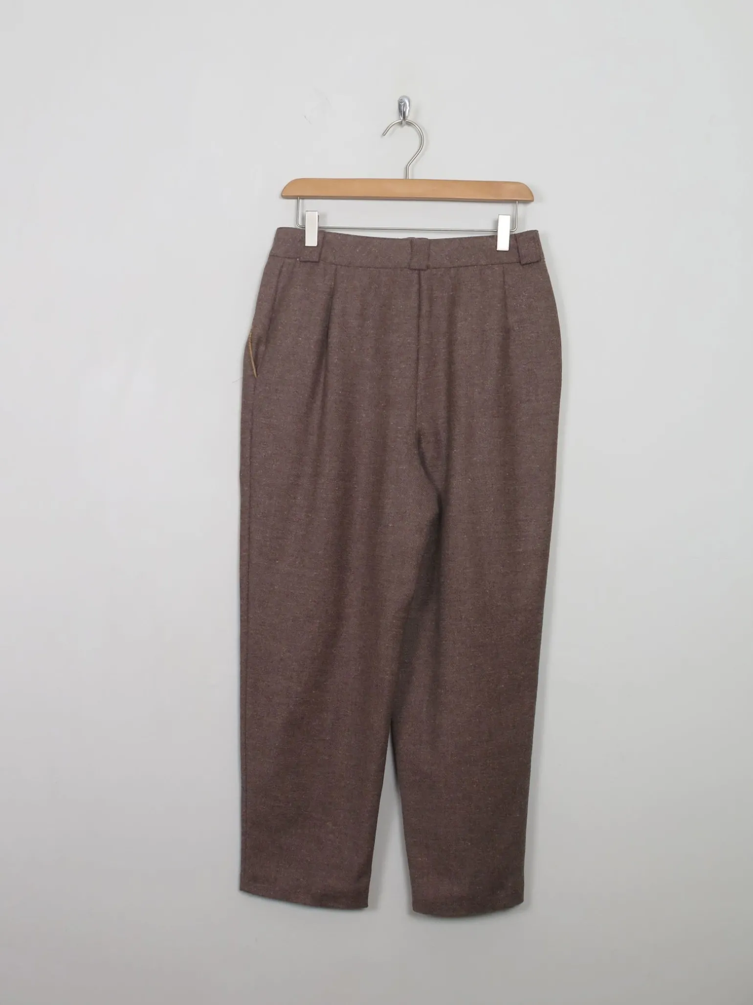Women's Vintage Teddy Brown High Waisted Trousers 29" W