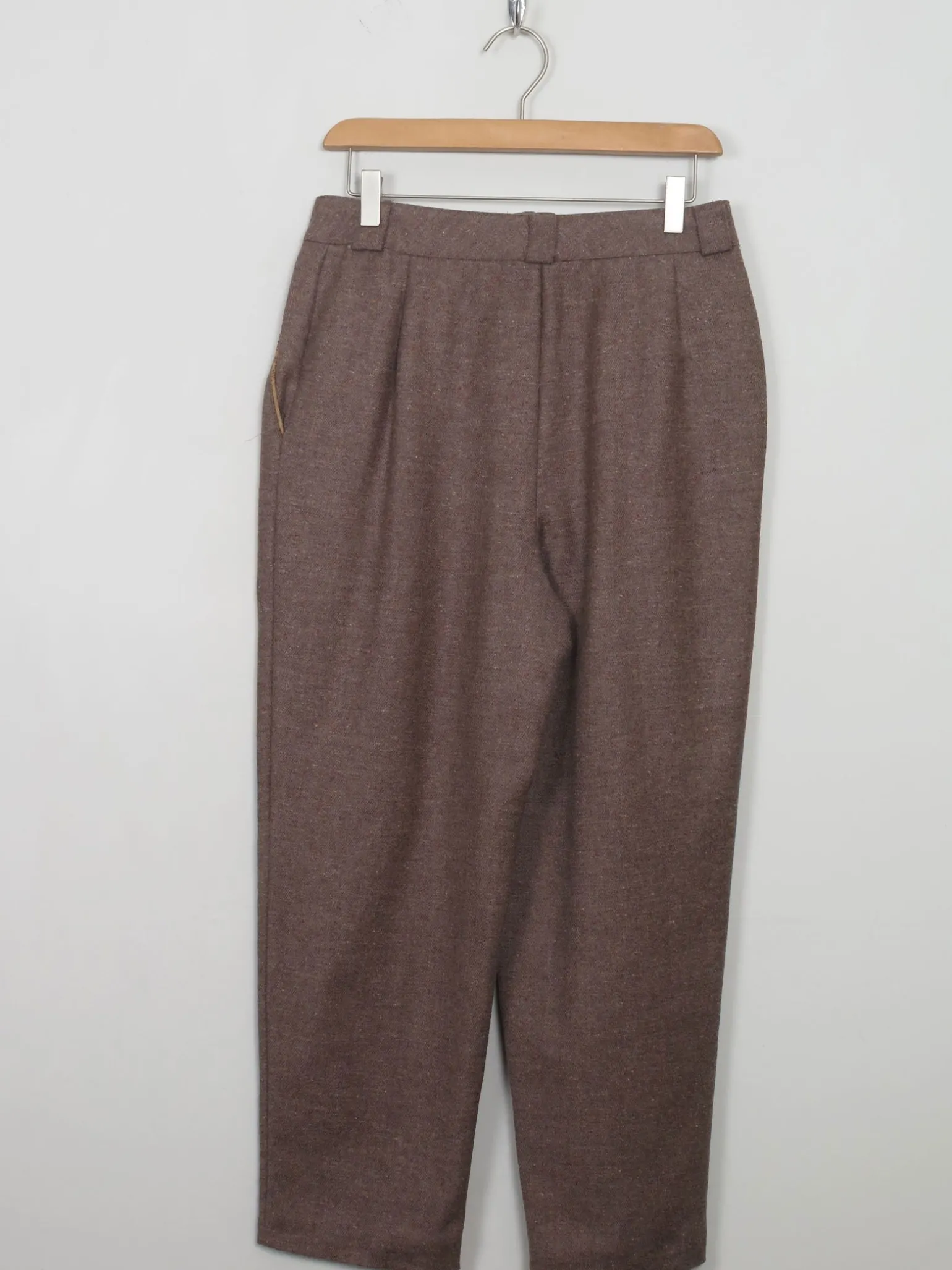 Women's Vintage Teddy Brown High Waisted Trousers 29" W