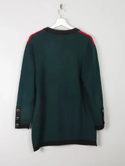 Women's Vintage Wool Cardigan Long With Motif M