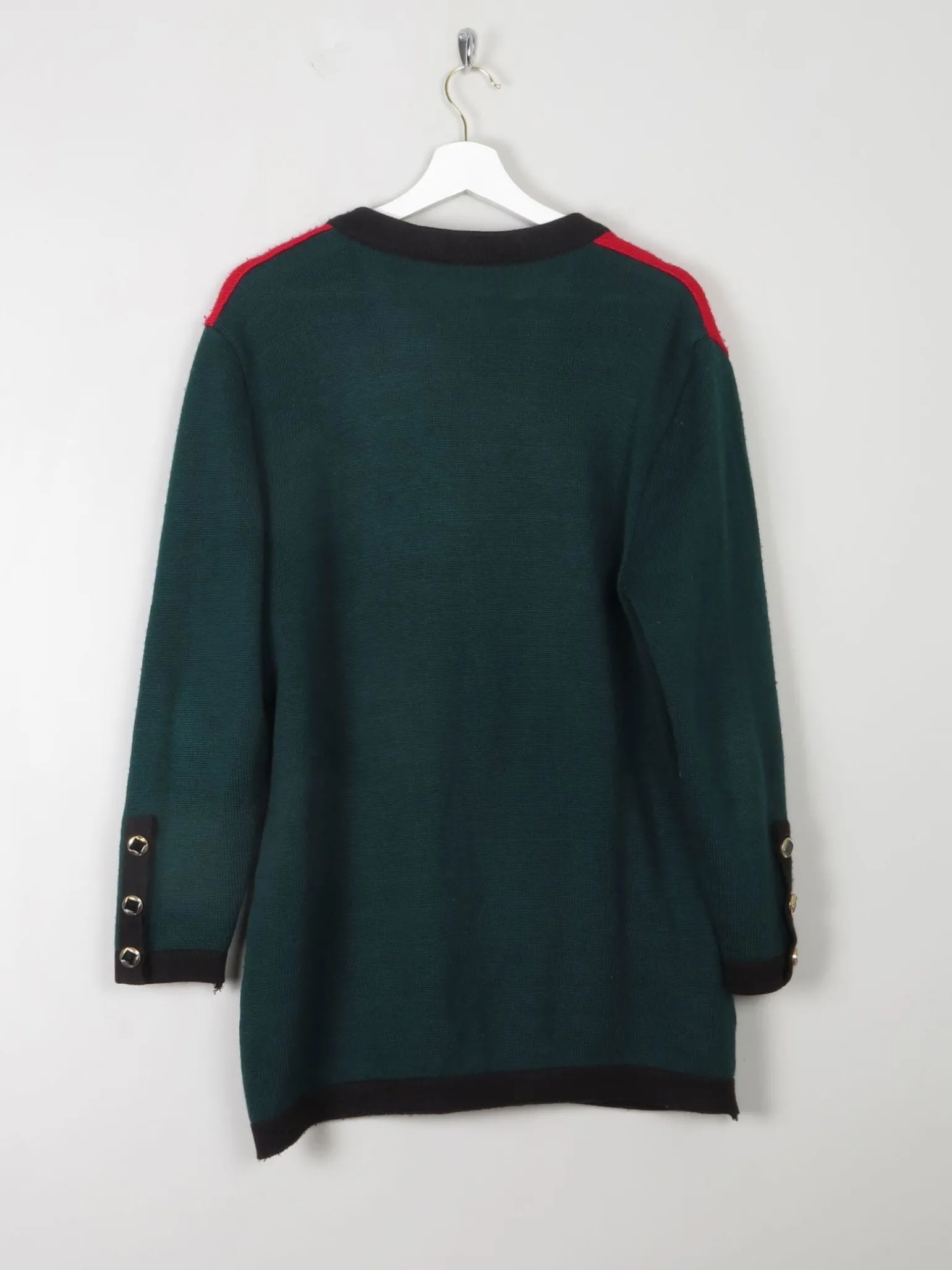 Women's Vintage Wool Cardigan Long With Motif M