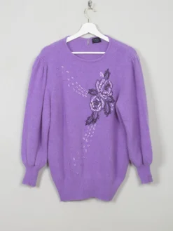 Women's Vintage Wool Embellished Jumper M/L