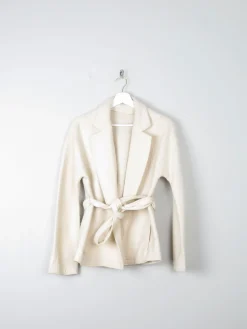 Women's Vintage Wool Mansfield Jacket Cream Belted S