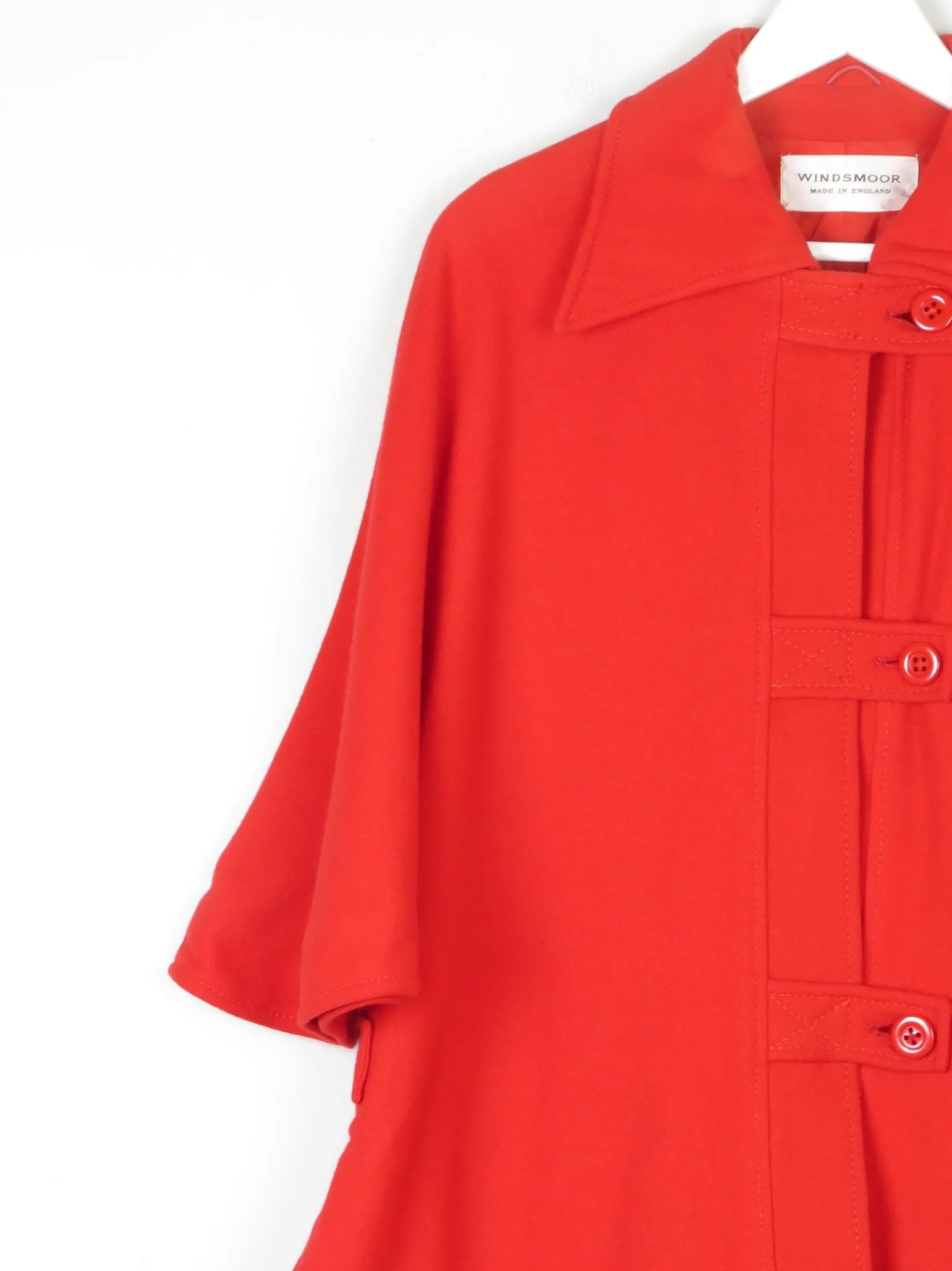 Women's Vintage Wool Short Red Cape 'Windsmoor'