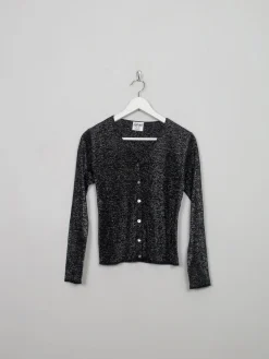 Women's Vintage Wool Silver Cardigan S