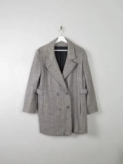 Women's Vintage Wool Tweed Short Coat L/XL