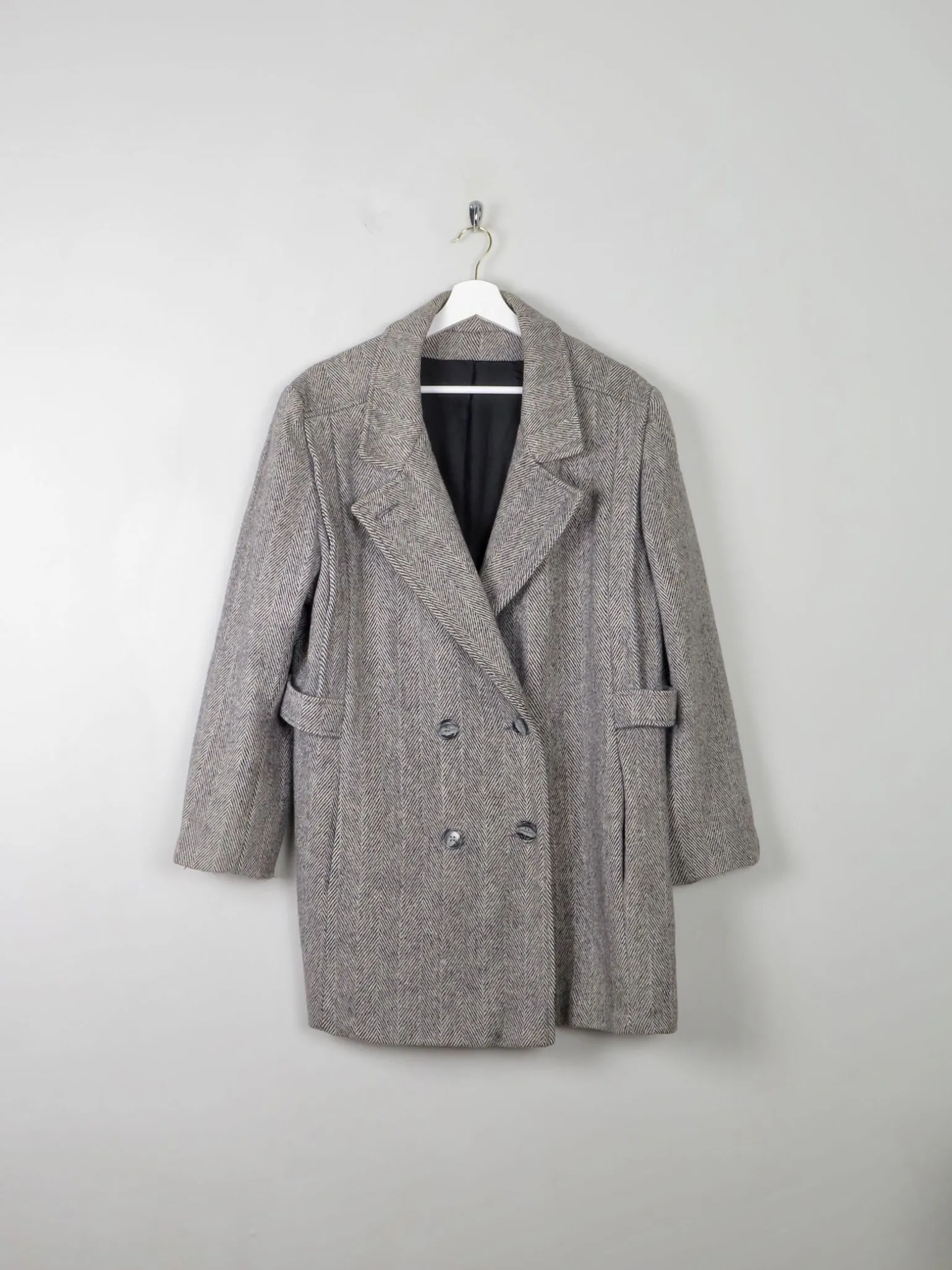 Women's Vintage Wool Tweed Short Coat L/XL